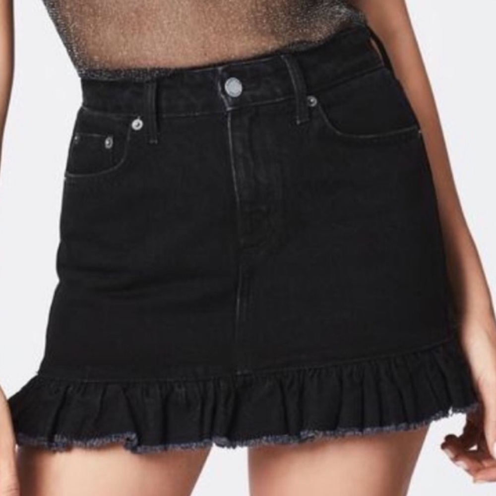 Ruffle denim mini skirt - Picture 3 of 5